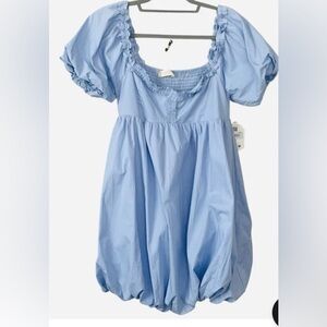 NWT~Altar'd State~Babydoll Coquette Dress~Bubble Skirt/Sleeves~Sz M~Powder Blue